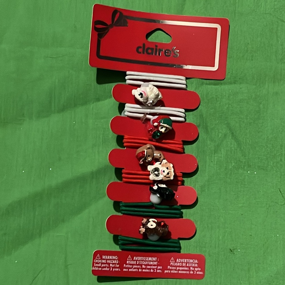Little girls Claire’s Christmas barrette lot 5 pcs - Picture 3 of 5